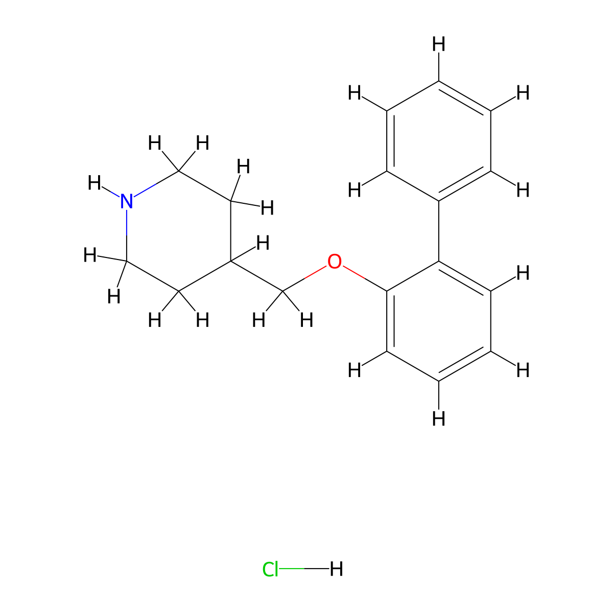 4-(([1,1'-Biphenyl]-2-yloxy)methyl)piperidine hydrochloride molecular structure, CAS 1185061-40-8