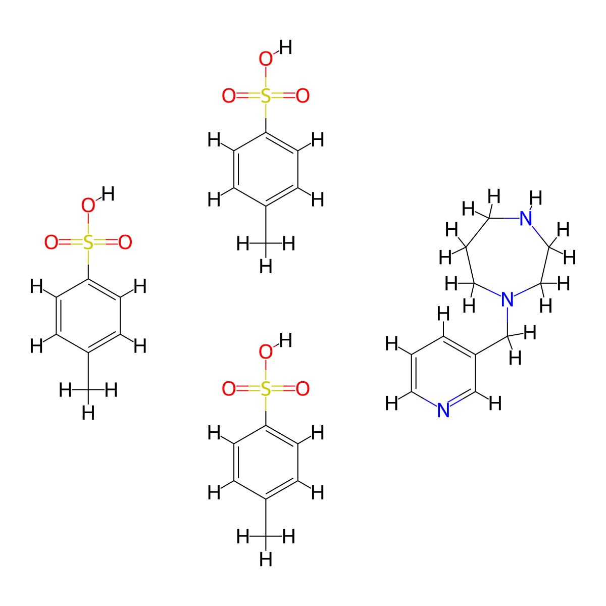 1-(3-Pyridinylmethyl)-1,4-diazepane tris(4-methylbenzenesulfonate) molecular structure, CAS 1185063-46-0