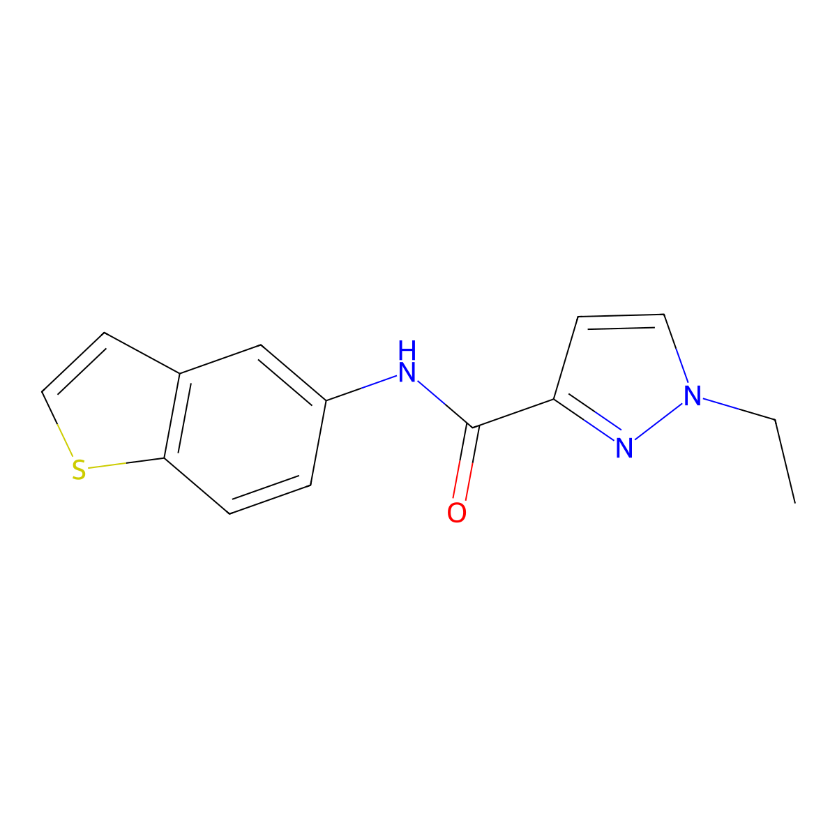 N-(benzo[b]thiophen-5-yl)-1-ethyl-1H-pyrazole-3-carboxamide molecular structure, CAS 1185066-70-9