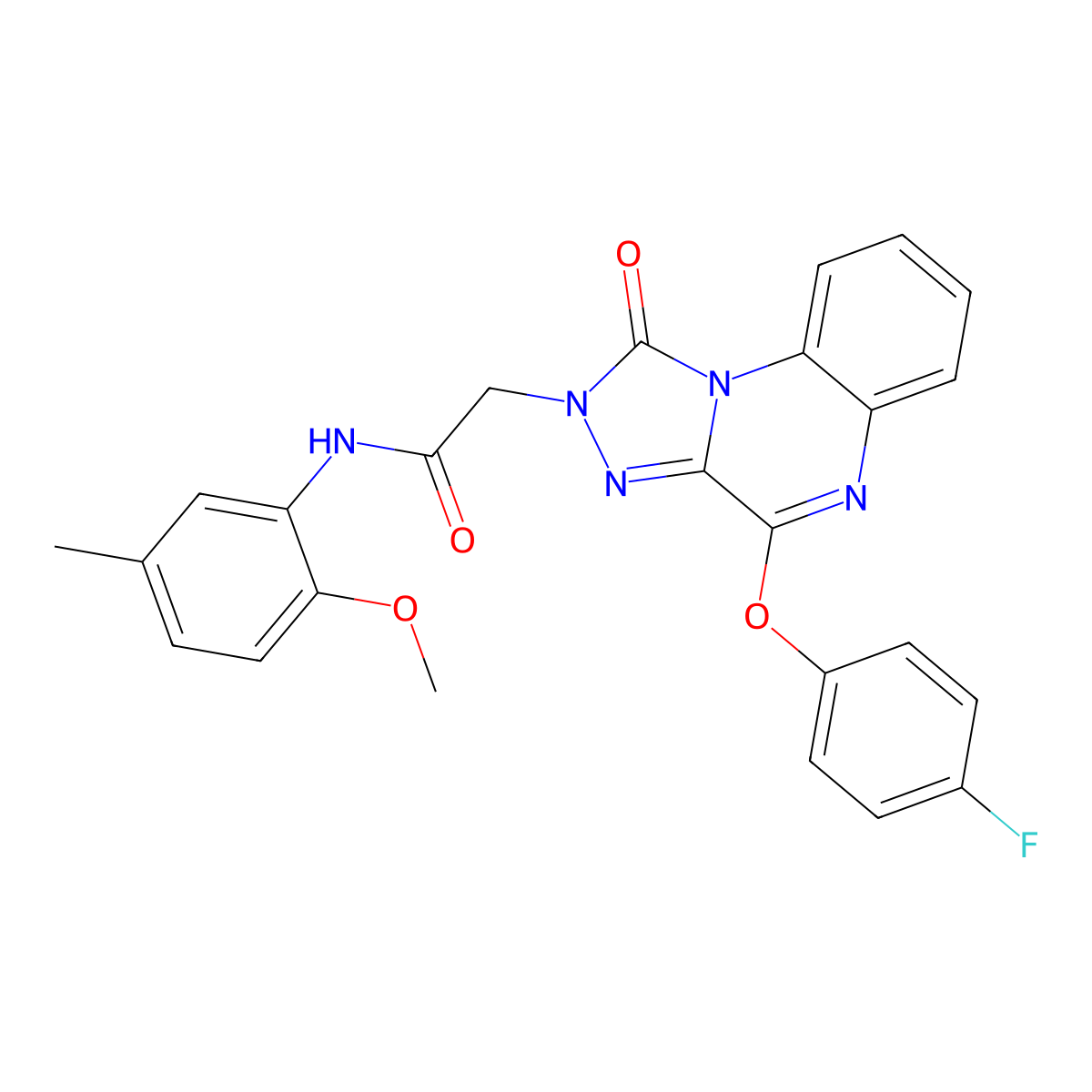 2-(4-(4-fluorophenoxy)-1-oxo-[1,2,4]triazolo[4,3-a]quinoxalin-2(1H)-yl)-N-(2-methoxy-5-methylphenyl)acetamide molecular structure, CAS 1185067-23-5