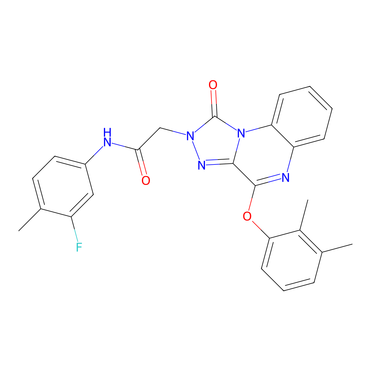 2-(4-(2,3-dimethylphenoxy)-1-oxo-[1,2,4]triazolo[4,3-a]quinoxalin-2(1H)-yl)-N-(3-fluoro-4-methylphenyl)acetamide molecular structure, CAS 1185067-25-7