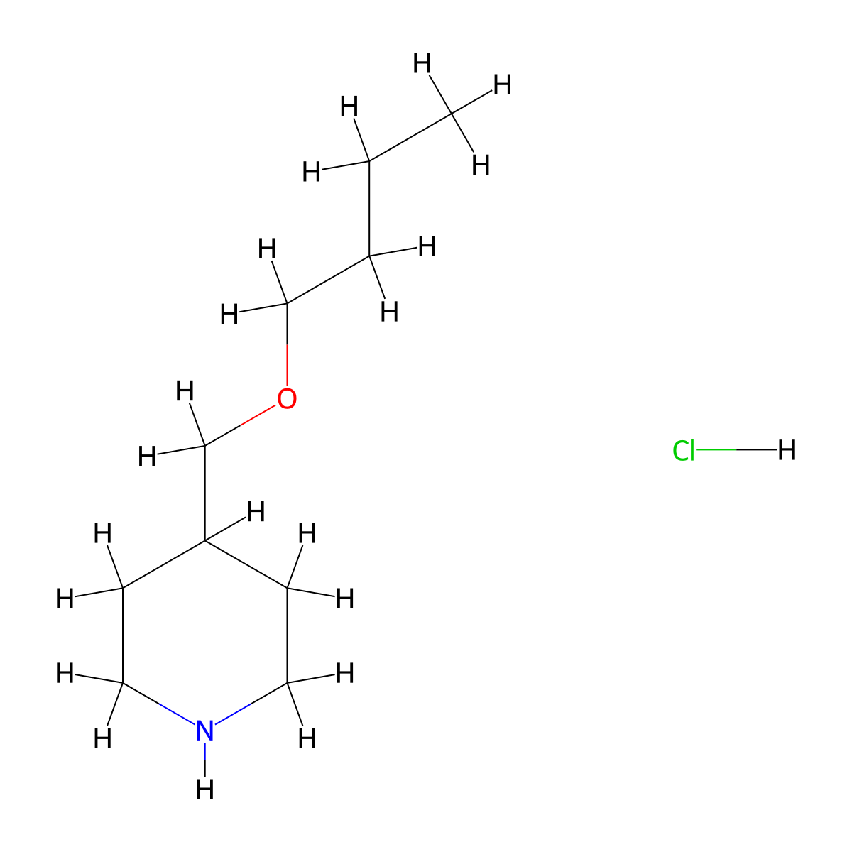 4-(Butoxymethyl)piperidine hydrochloride molecular structure, CAS 1185067-72-4