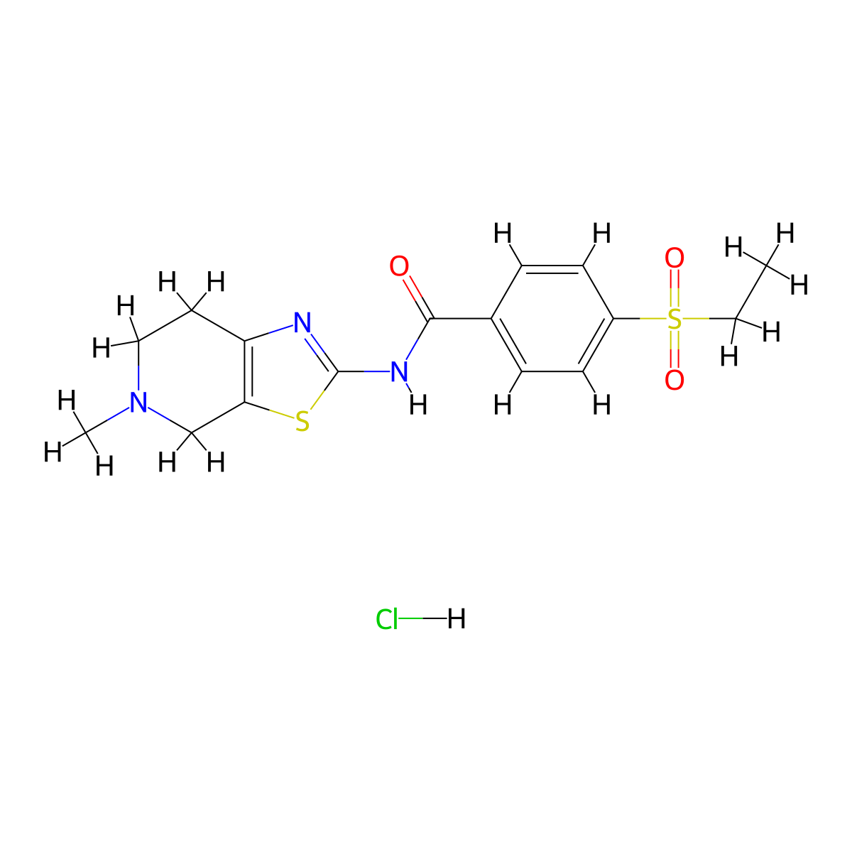 4-(ethylsulfonyl)-N-(5-methyl-4,5,6,7-tetrahydrothiazolo[5,4-c]pyridin-2-yl)benzamide hydrochloride molecular structure, CAS 1185068-44-3