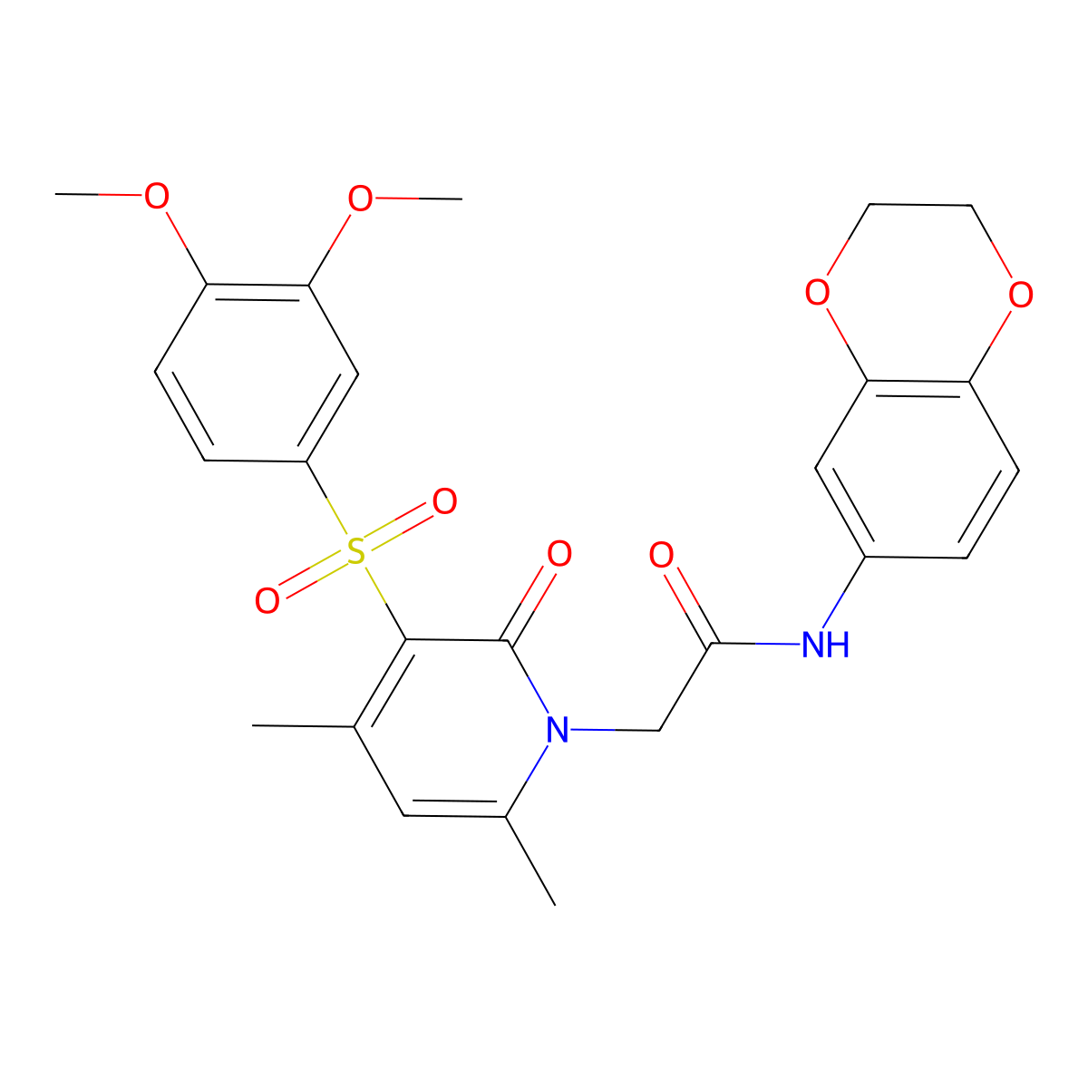 N-(2,3-dihydrobenzo[b][1,4]dioxin-6-yl)-2-(3-((3,4-dimethoxyphenyl)sulfonyl)-4,6-dimethyl-2-oxopyridin-1(2H)-yl)acetamide molecular structure, CAS 1185068-95-4