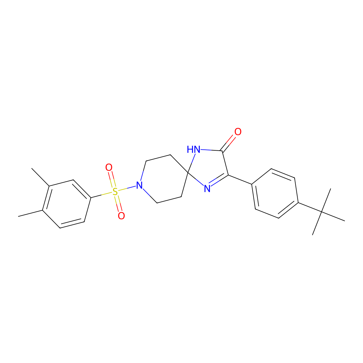 3-(4-(Tert-butyl)phenyl)-8-((3,4-dimethylphenyl)sulfonyl)-1,4,8-triazaspiro[4.5]dec-3-en-2-one molecular structure, CAS 1185069-35-5