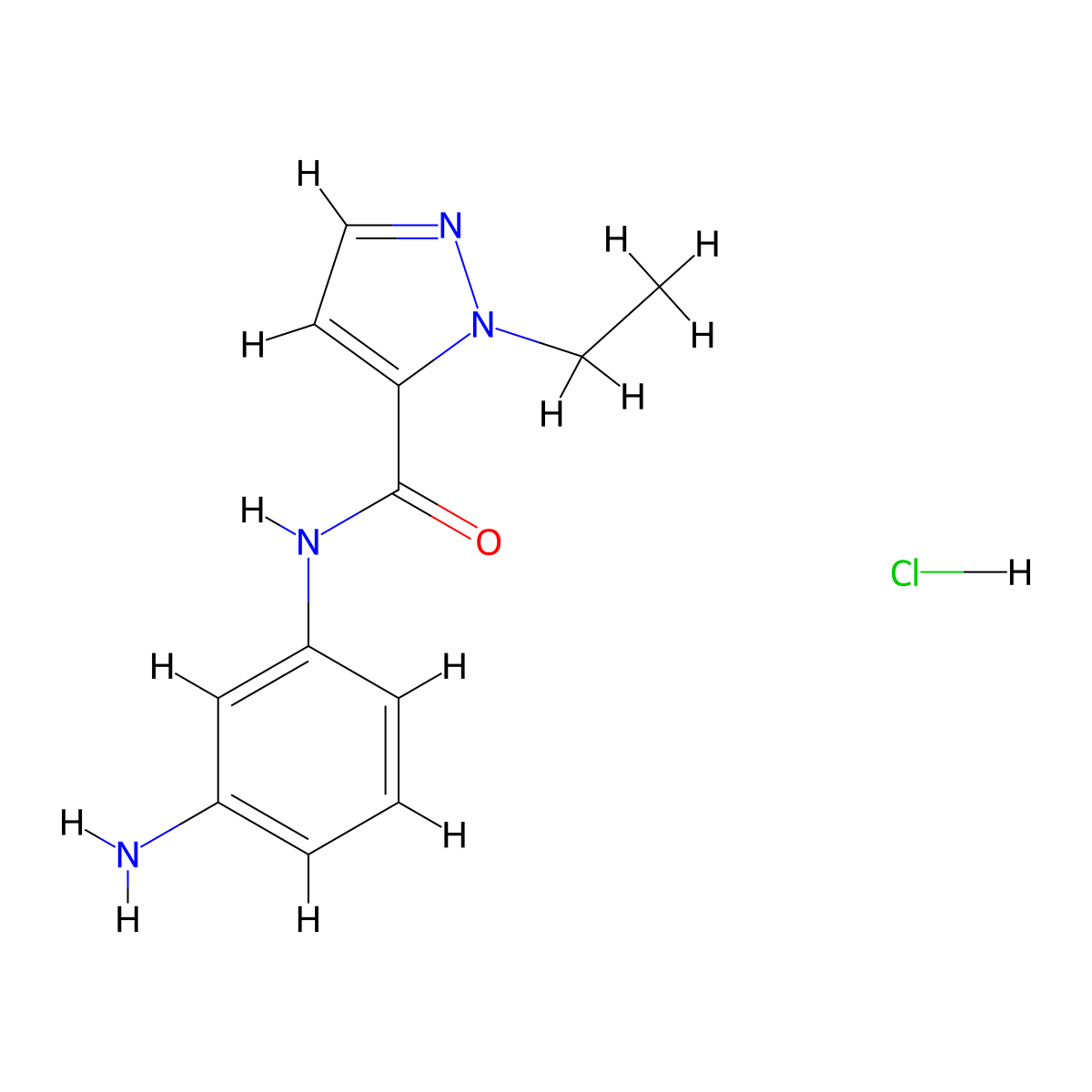 N-(3-Aminophenyl)-1-ethyl-1H-pyrazole-5-carboxamide hydrochloride molecular structure, CAS 1185069-63-9