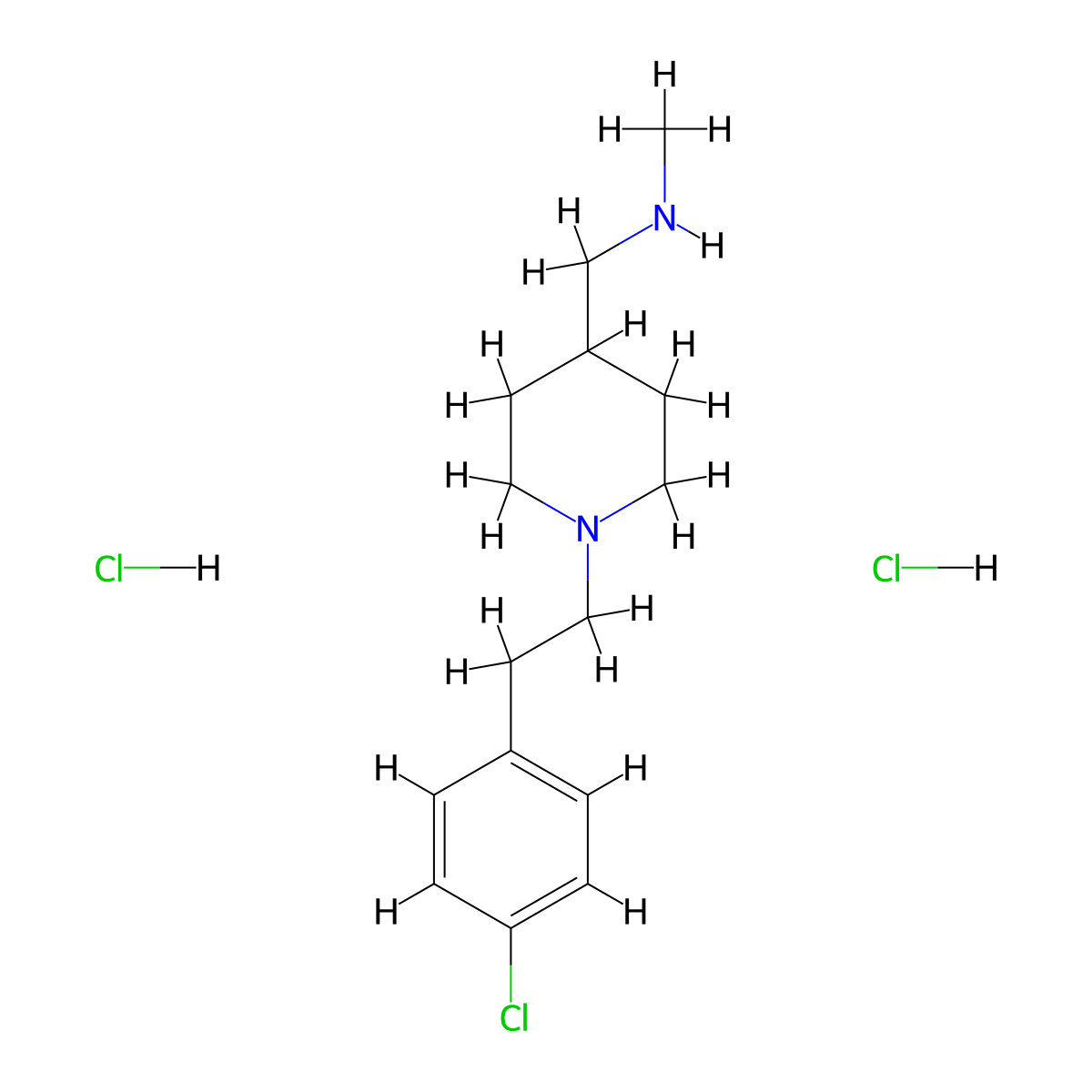 ({1-[2-(4-Chlorophenyl)ethyl]piperidin-4-YL}-methyl)methylamine dihydrochloride molecular structure, CAS 1185069-69-5