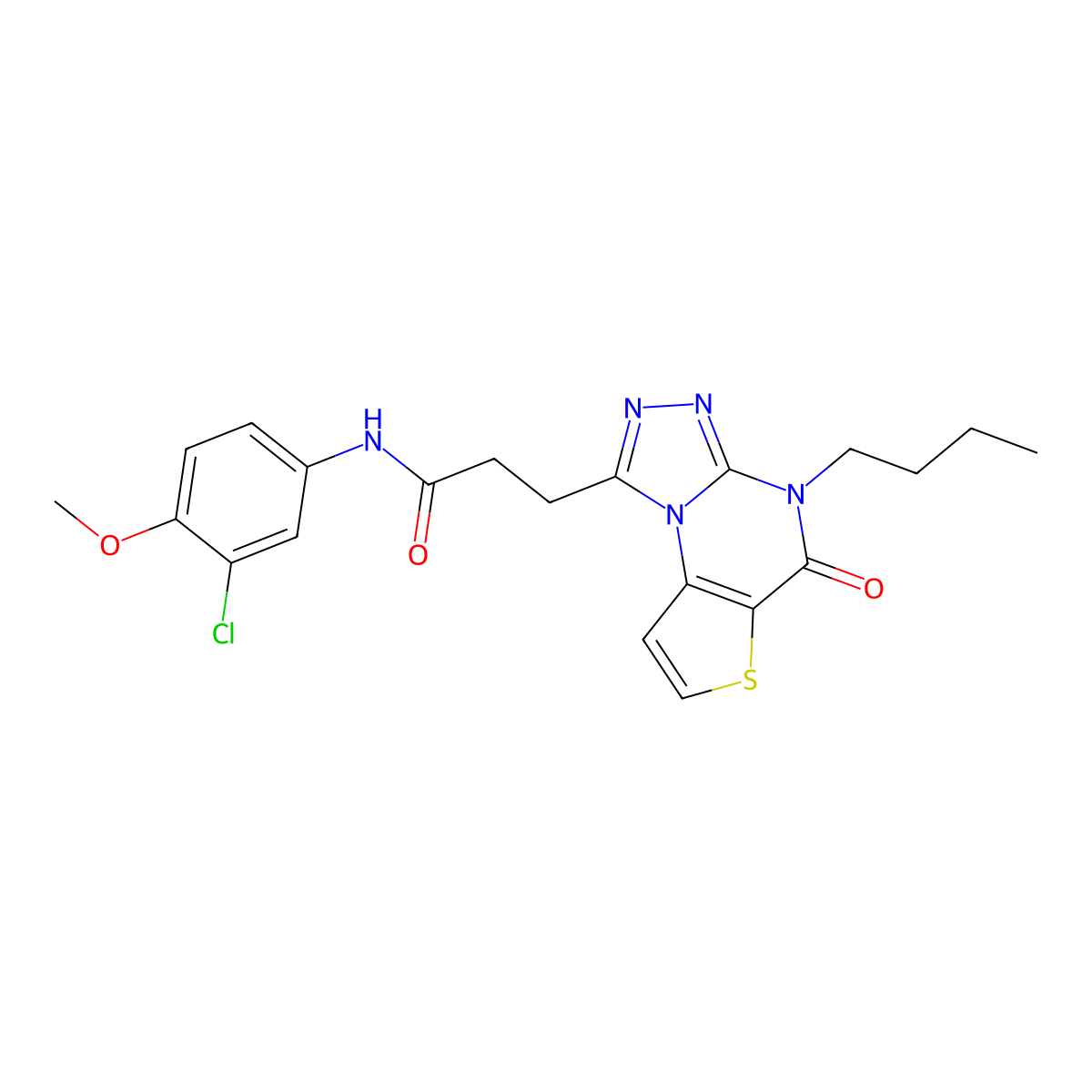 3-(4-butyl-5-oxo-4,5-dihydrothieno[2,3-e][1,2,4]triazolo[4,3-a]pyrimidin-1-yl)-N-(3-chloro-4-methoxyphenyl)propanamide molecular structure, CAS 1185070-05-6