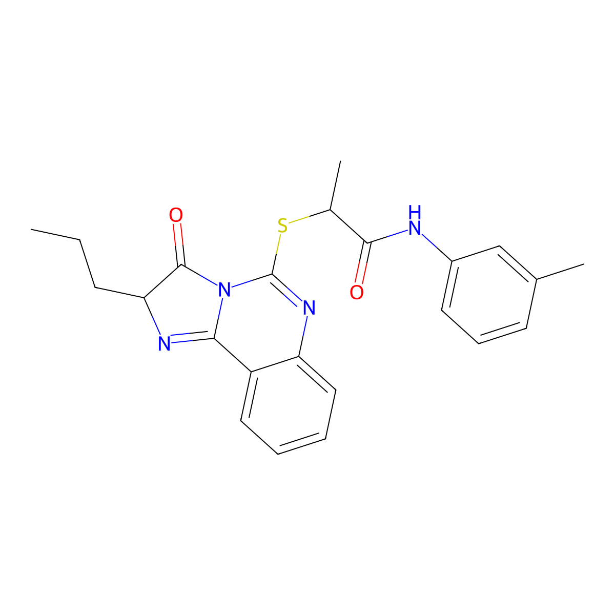 2-((3-oxo-2-propyl-2,3-dihydroimidazo[1,2-c]quinazolin-5-yl)thio)-N-(m-tolyl)propanamide molecular structure, CAS 1185070-20-5