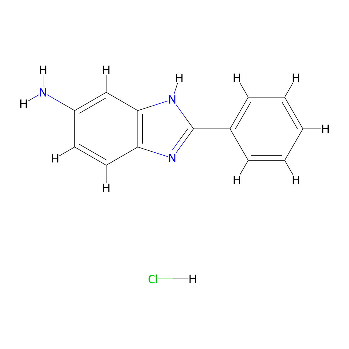 2-Phenyl-1H-benzoimidazol-5-ylamine hydrochloride molecular structure, CAS 1185070-60-3