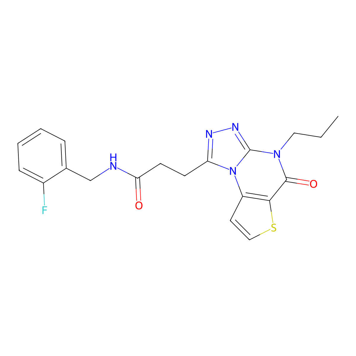 N-(2-fluorobenzyl)-3-(5-oxo-4-propyl-4,5-dihydrothieno[2,3-e][1,2,4]triazolo[4,3-a]pyrimidin-1-yl)propanamide molecular structure, CAS 1185071-14-0