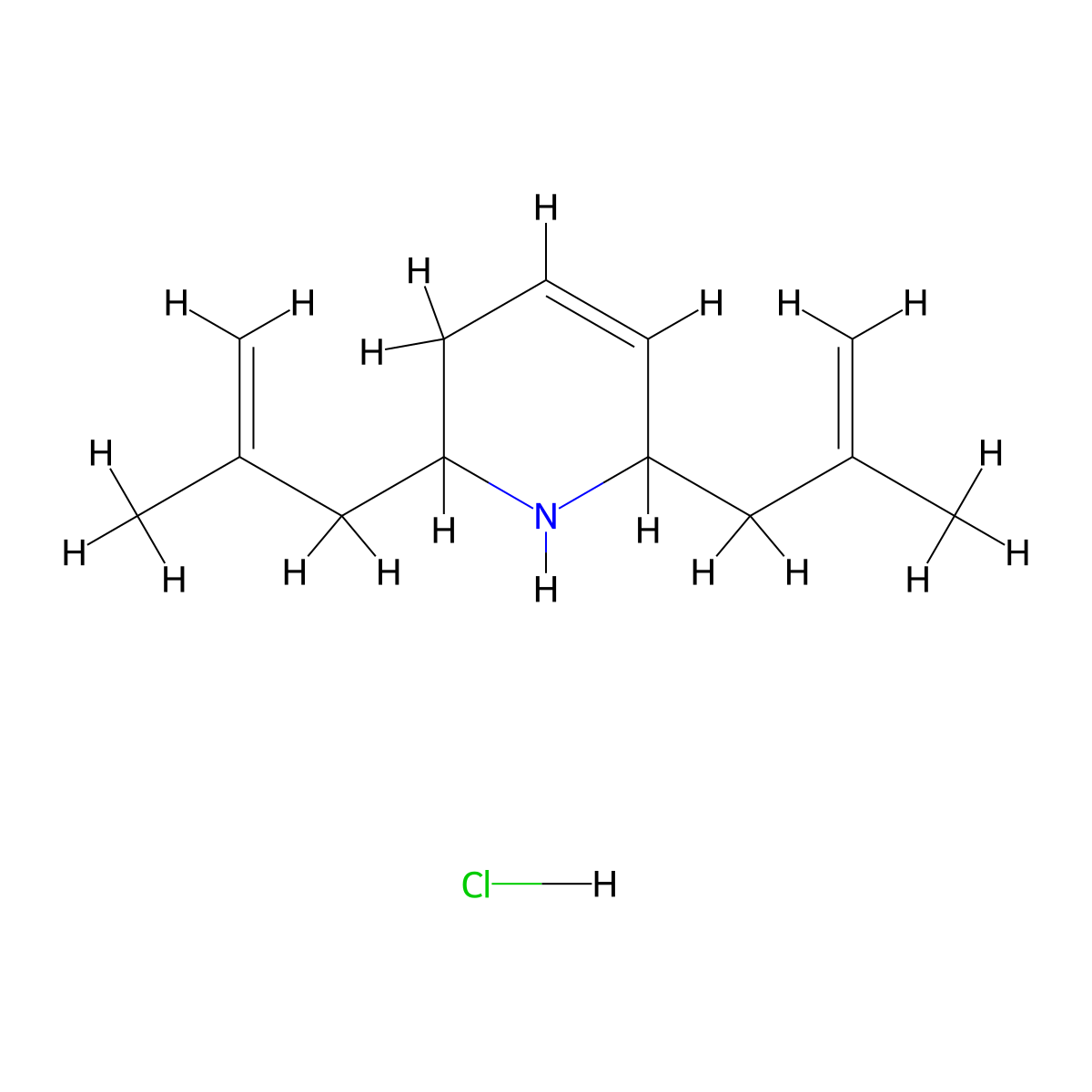 2,6-Bis(2-methyl-2-propenyl)-1,2,3,6-tetrahydropyridine hydrochloride molecular structure, CAS 1185071-36-6