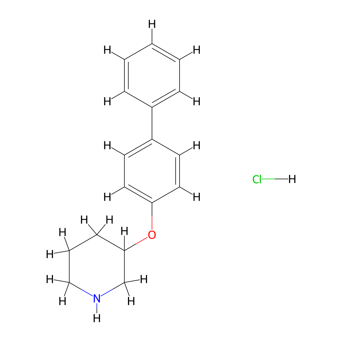 3-([1,1'-Biphenyl]-4-yloxy)piperidine hydrochloride molecular structure, CAS 1185071-92-4