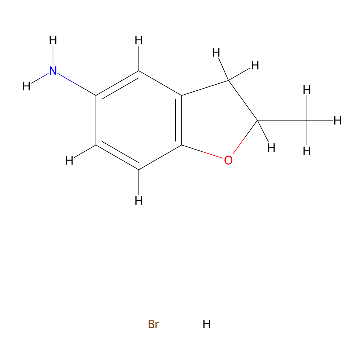 (2-Methyl-2,3-dihydro-1-benzofuran-5-yl)amine hydrobromide molecular structure, CAS 1185072-28-9