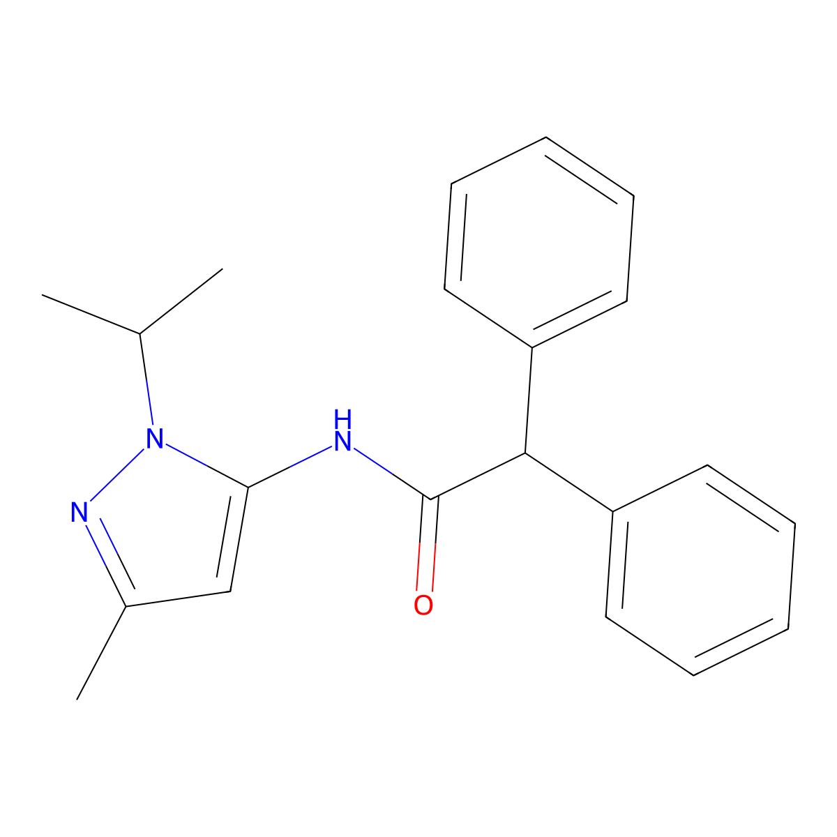 N-(1-isopropyl-3-methyl-1H-pyrazol-5-yl)-2,2-diphenylacetamide molecular structure, CAS 1185072-40-5