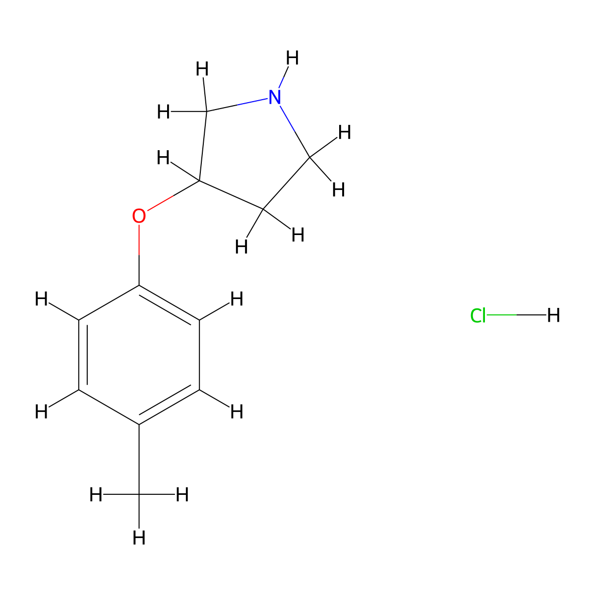 3-(4-Methylphenoxy)pyrrolidine hydrochloride molecular structure, CAS 1185073-53-3