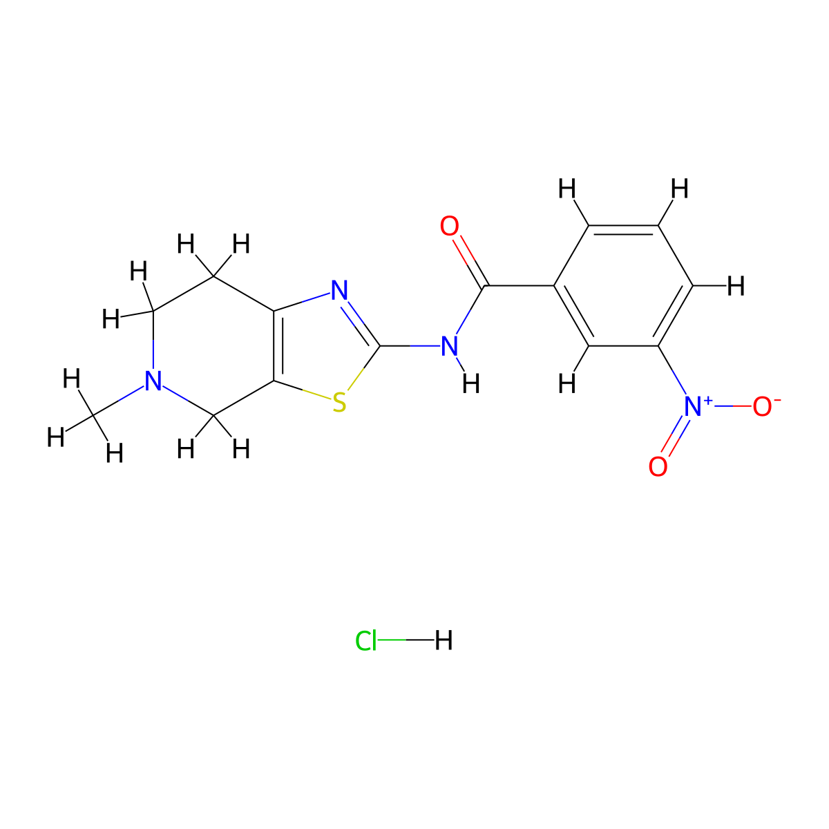 N-(5-methyl-4,5,6,7-tetrahydrothiazolo[5,4-c]pyridin-2-yl)-3-nitrobenzamide hydrochloride molecular structure, CAS 1185074-58-1