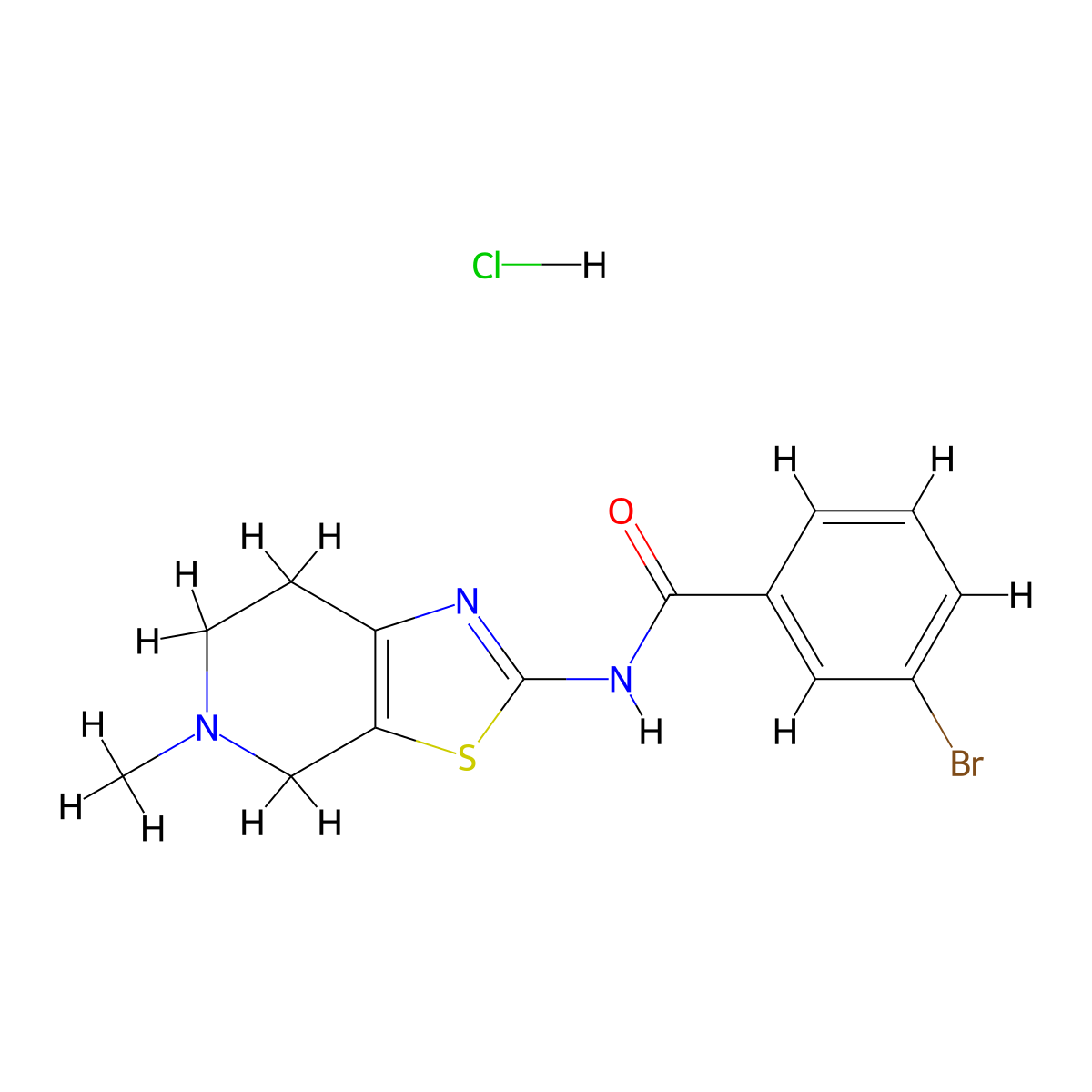 3-bromo-N-(5-methyl-4,5,6,7-tetrahydrothiazolo[5,4-c]pyridin-2-yl)benzamide hydrochloride molecular structure, CAS 1185074-62-7