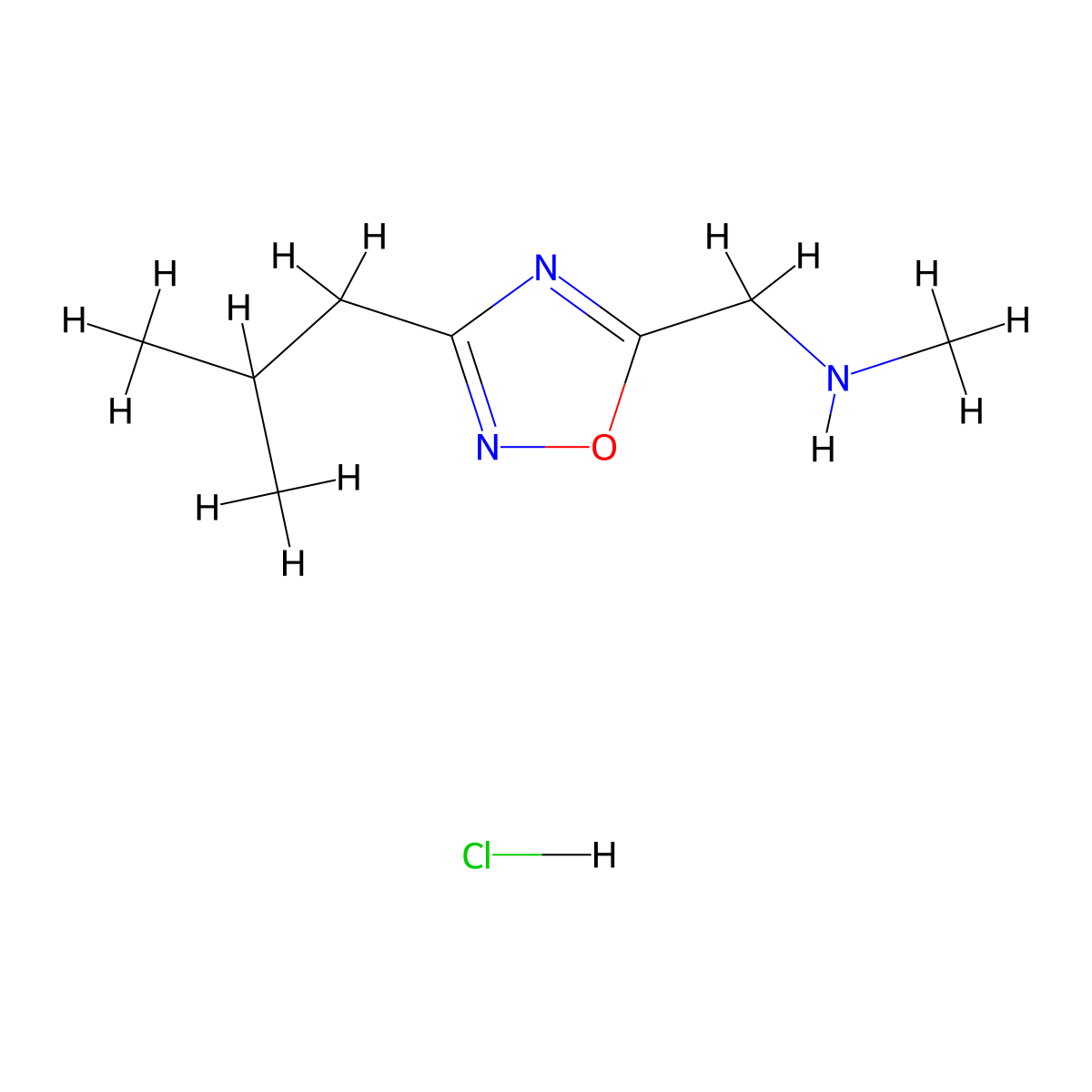 [(3-Isobutyl-1,2,4-oxadiazol-5-yl)methyl]-methylamine hydrochloride molecular structure, CAS 1185075-85-7