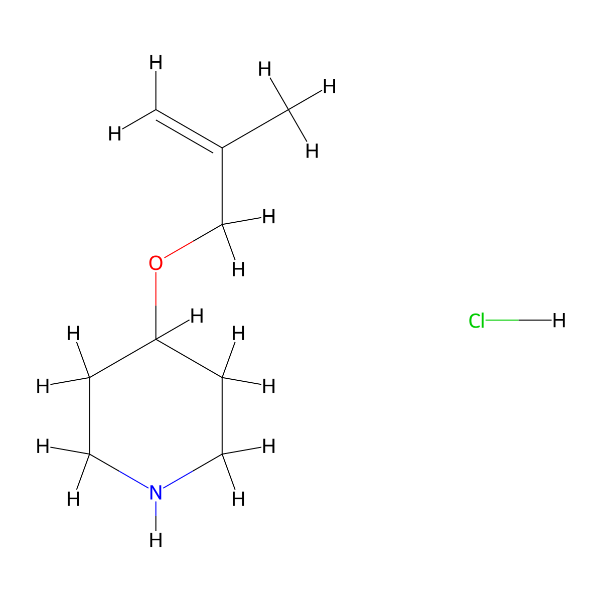 4-[(2-Methyl-2-propenyl)oxy]piperidine hydrochloride molecular structure, CAS 1185077-23-9