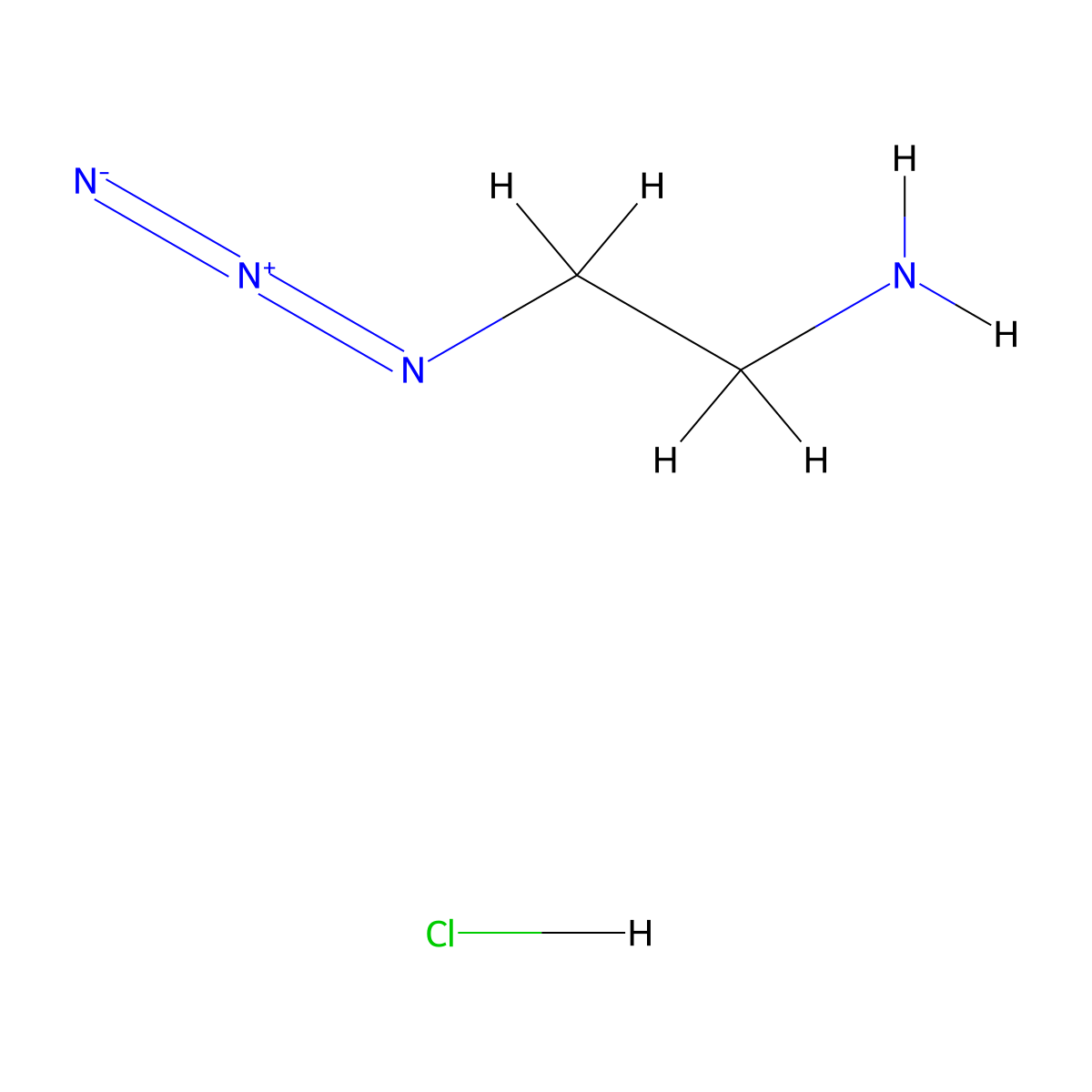 2-Azidoethan-1-amine hydrochloride molecular structure, CAS 118508-67-1