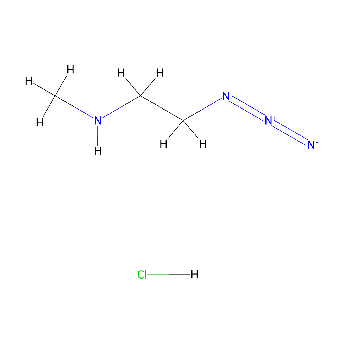 (2-Azidoethyl)(methyl)amine hydrochloride molecular structure, CAS 118508-68-2