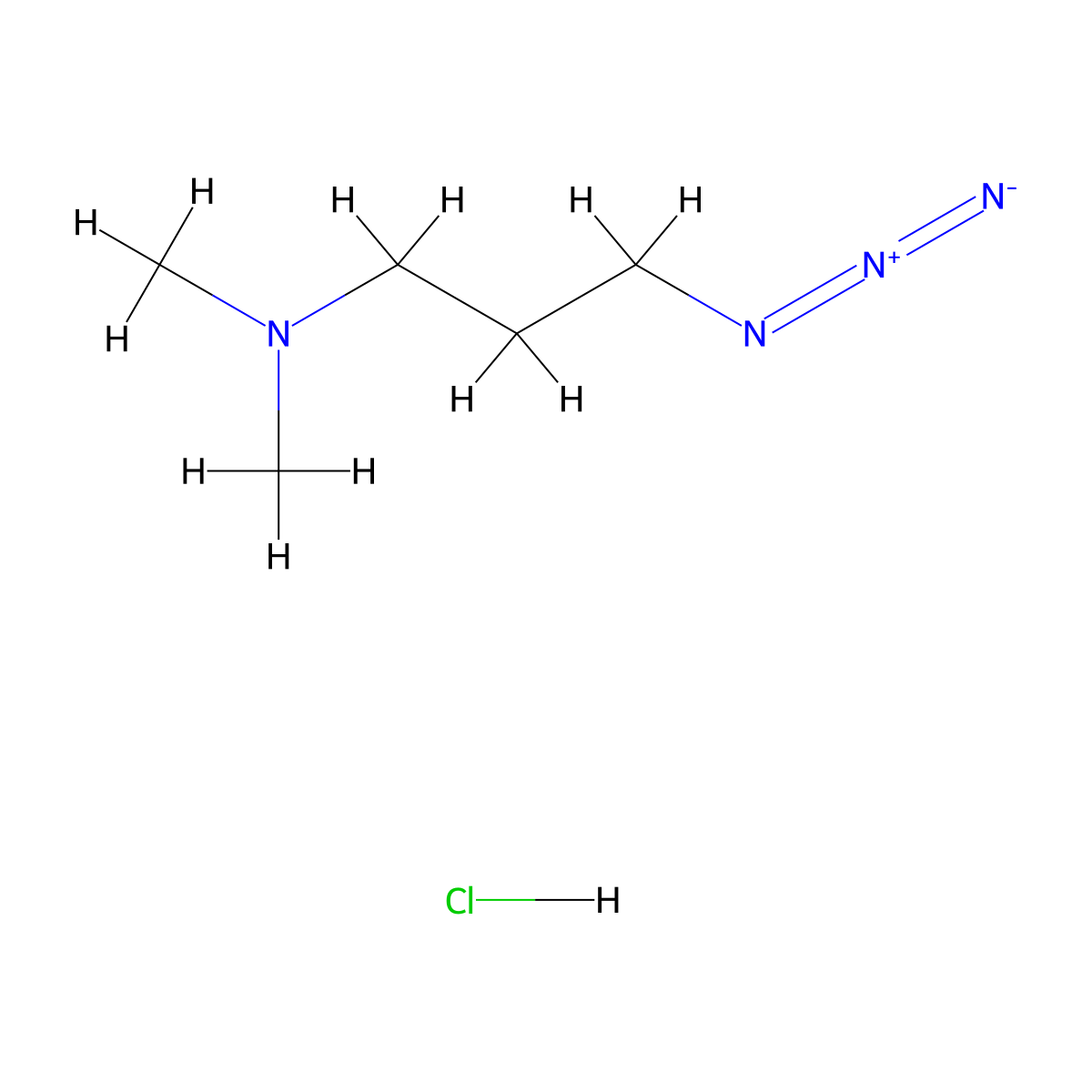 (3-Azidopropyl)dimethylamine hydrochloride molecular structure, CAS 118508-69-3