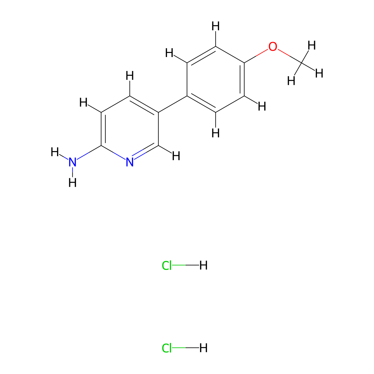 5-(4-Methoxyphenyl)pyridin-2-ylamine dihydrochloride molecular structure, CAS 1185081-59-7