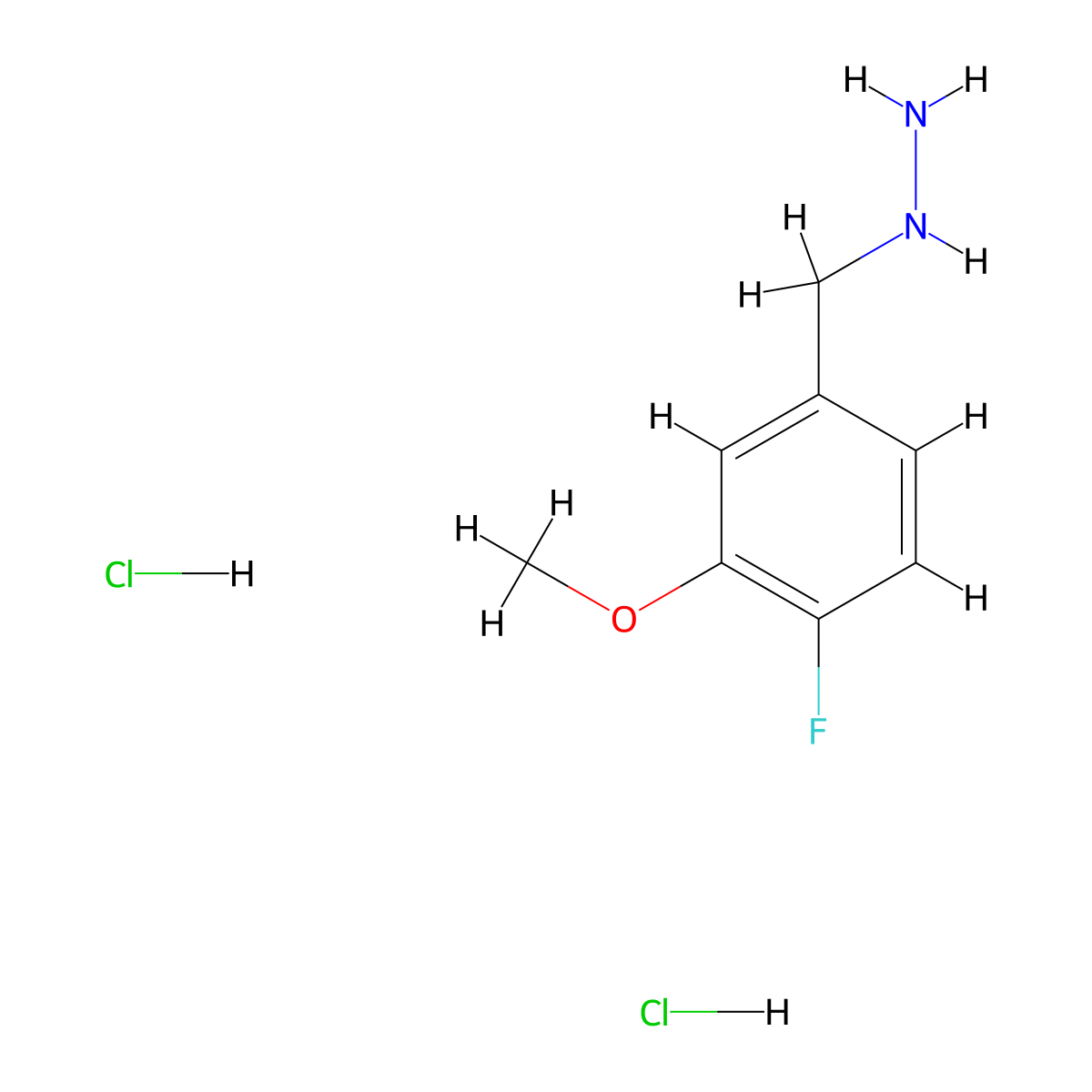(4-Fluoro-3-methoxybenzyl)hydrazine dihydrochloride molecular structure, CAS 1185081-71-3