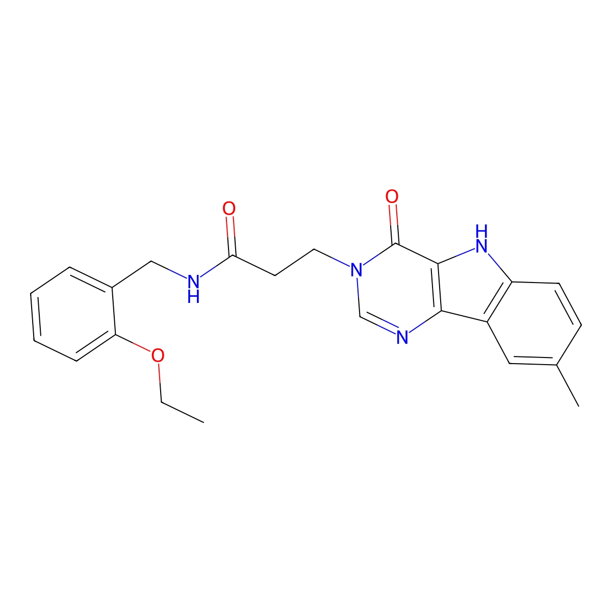 N-(2-ethoxybenzyl)-3-(8-methyl-4-oxo-4,5-dihydro-3H-pyrimido[5,4-b]indol-3-yl)propanamide molecular structure, CAS 1185082-72-7