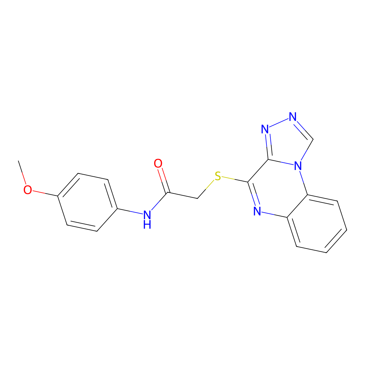 2-([1,2,4]triazolo[4,3-a]quinoxalin-4-ylthio)-N-(4-methoxyphenyl)acetamide molecular structure, CAS 1185082-84-1
