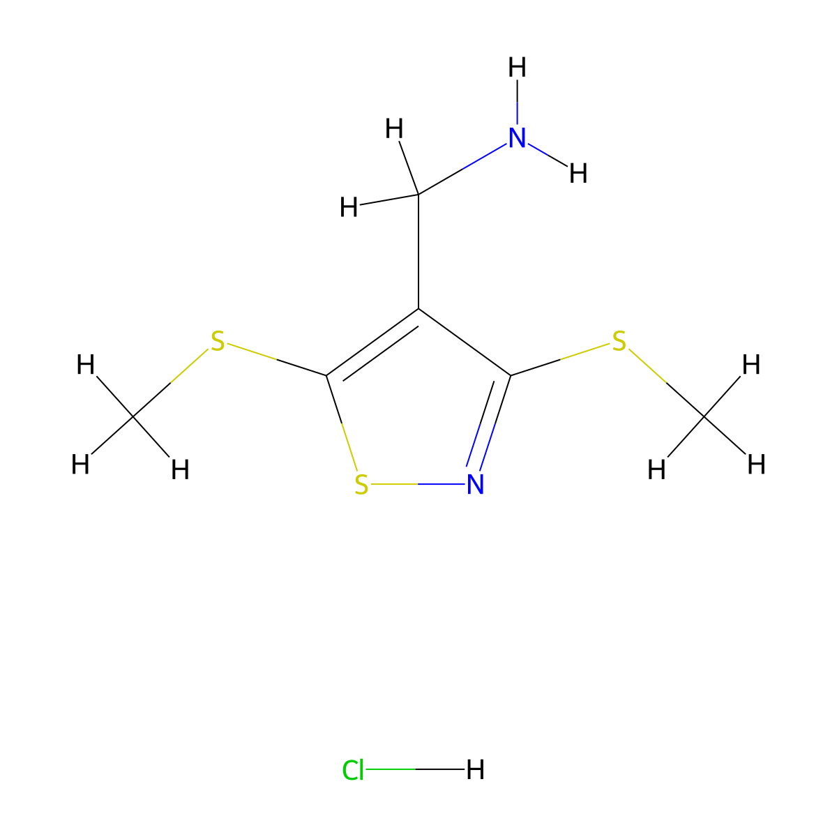 [3,5-Bis(methylthio)isothiazol-4-yl]methylamine hydrochloride molecular structure, CAS 1185082-93-2