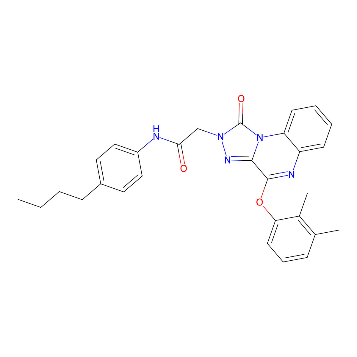 N-(4-butylphenyl)-2-(4-(2,3-dimethylphenoxy)-1-oxo-[1,2,4]triazolo[4,3-a]quinoxalin-2(1H)-yl)acetamide molecular structure, CAS 1185083-28-6