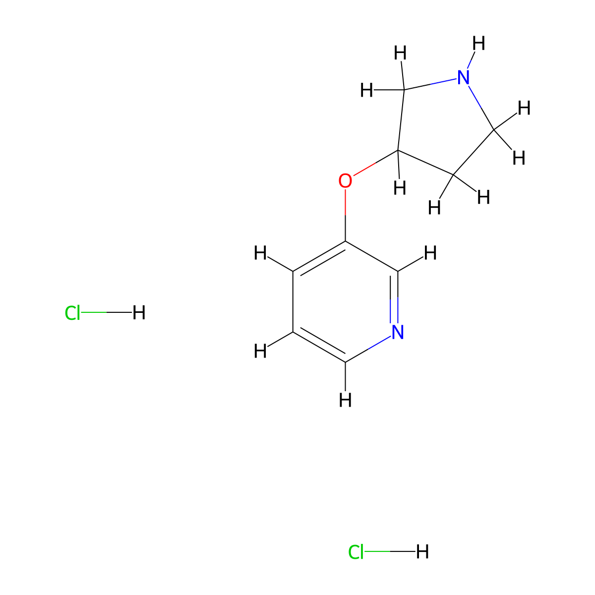 3-(Pyrrolidin-3-yloxy)pyridine dihydrochloride molecular structure, CAS 1185083-43-5