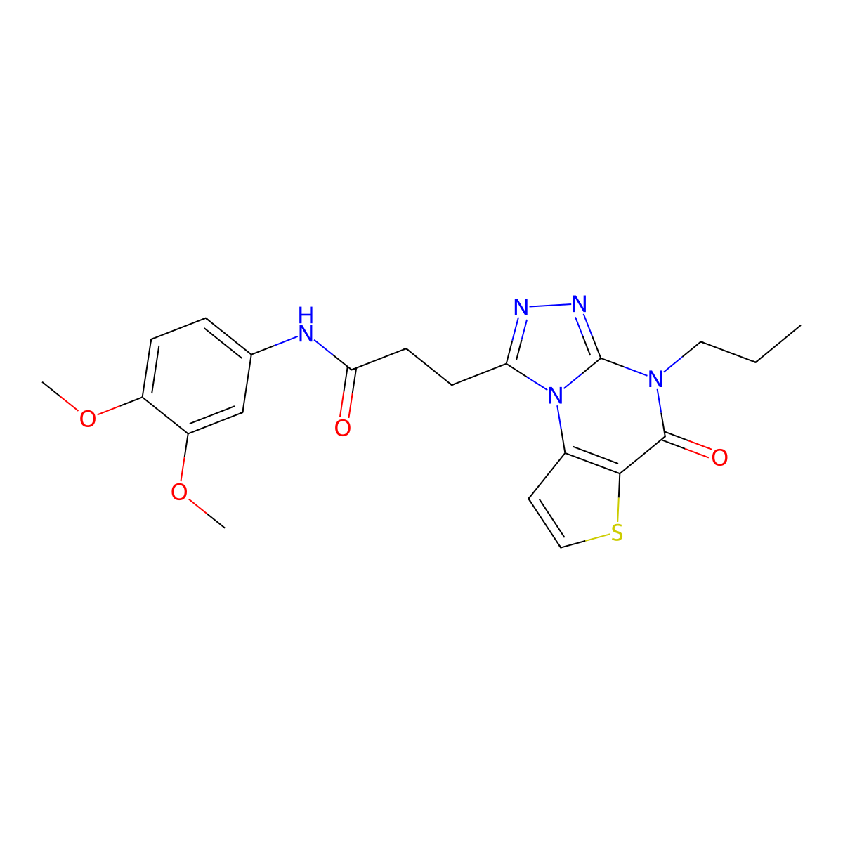 N-(3,4-dimethoxyphenyl)-3-(5-oxo-4-propyl-4,5-dihydrothieno[2,3-e][1,2,4]triazolo[4,3-a]pyrimidin-1-yl)propanamide molecular structure, CAS 1185083-47-9