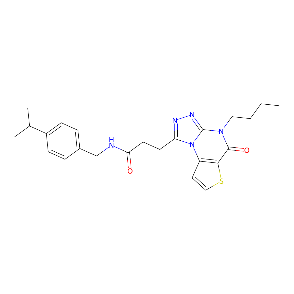 3-(4-butyl-5-oxo-4,5-dihydrothieno[2,3-e][1,2,4]triazolo[4,3-a]pyrimidin-1-yl)-N-(4-isopropylbenzyl)propanamide molecular structure, CAS 1185084-17-6