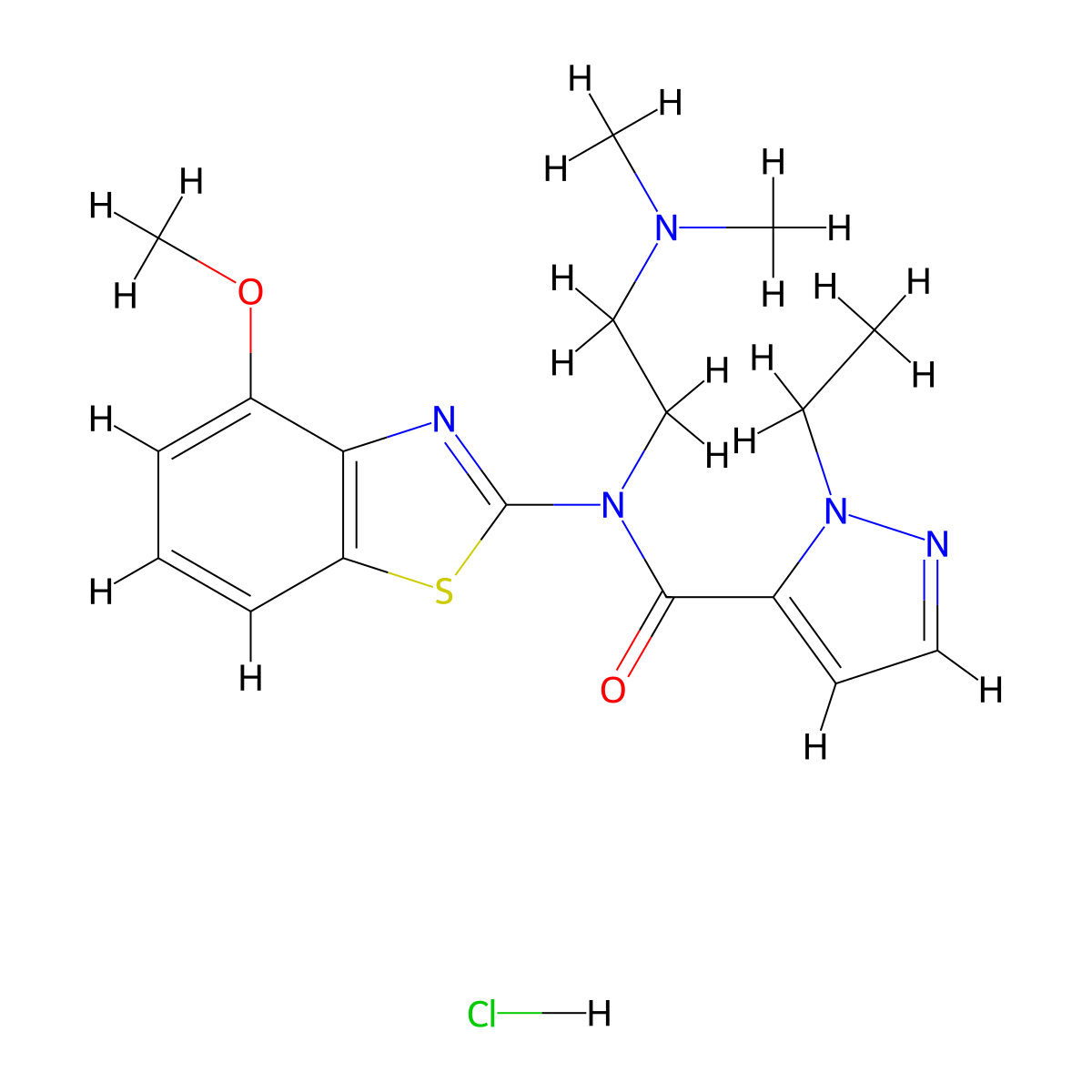 N-(2-(dimethylamino)ethyl)-1-ethyl-N-(4-methoxybenzo[d]thiazol-2-yl)-1H-pyrazole-5-carboxamide hydrochloride molecular structure, CAS 1185086-45-6