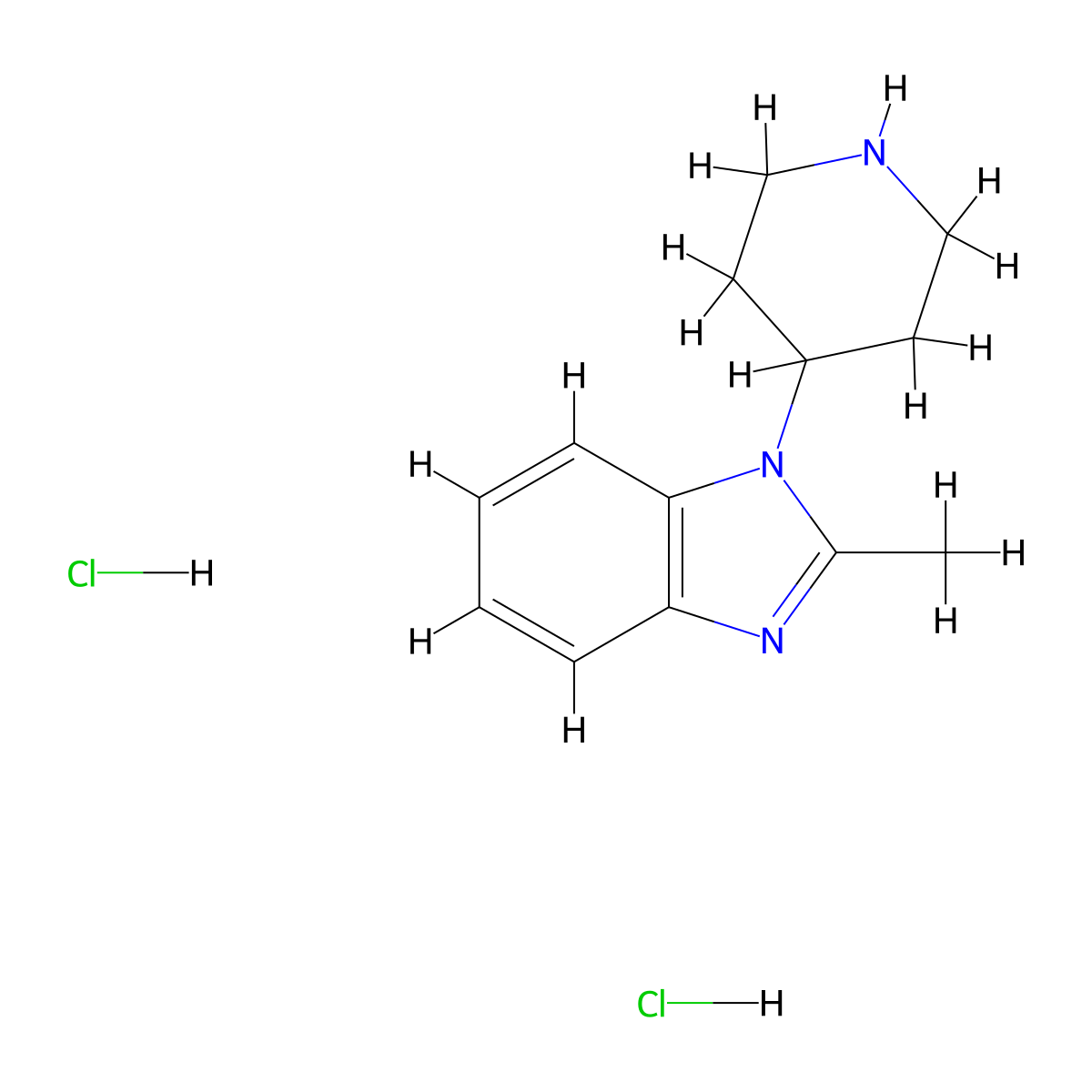 2-Methyl-1-(piperidin-4-yl)-1H-benzo[d]imidazole dihydrochloride molecular structure, CAS 1185087-04-0
