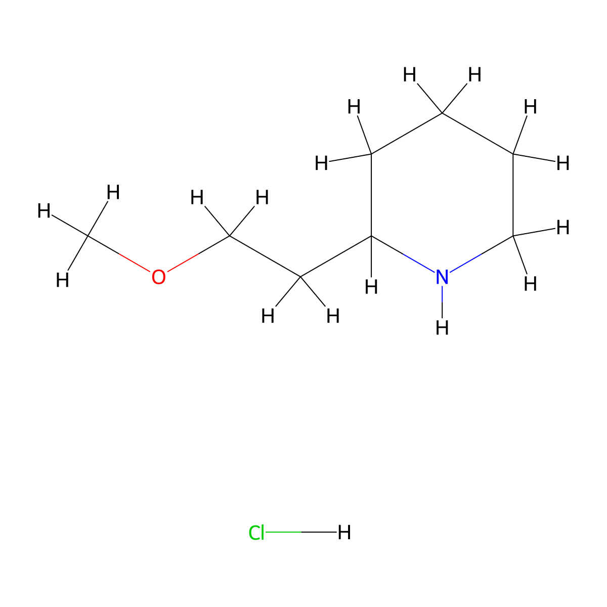 2-(2-Methoxyethyl)Piperidine Hydrochloride molecular structure, CAS 1185088-10-1