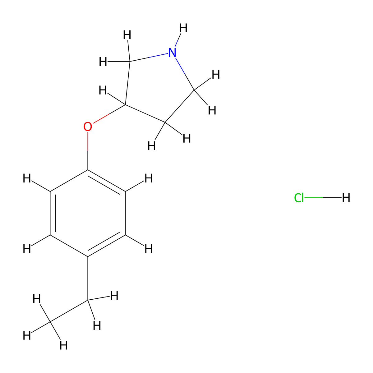3-(4-Ethylphenoxy)pyrrolidine hydrochloride molecular structure, CAS 1185088-27-0