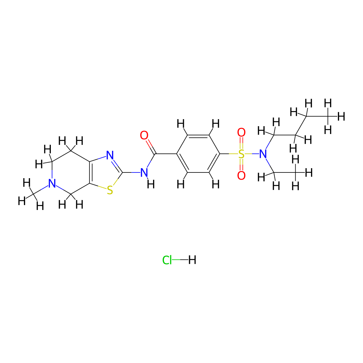 4-(N-butyl-N-ethylsulfamoyl)-N-(5-methyl-4,5,6,7-tetrahydrothiazolo[5,4-c]pyridin-2-yl)benzamide hydrochloride molecular structure, CAS 1185088-89-4