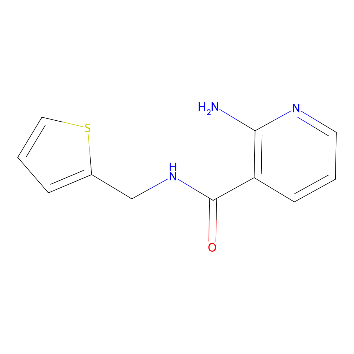 2-amino-N-(thiophen-2-ylmethyl)pyridine-3-carboxamide molecular structure, CAS 1185090-68-9