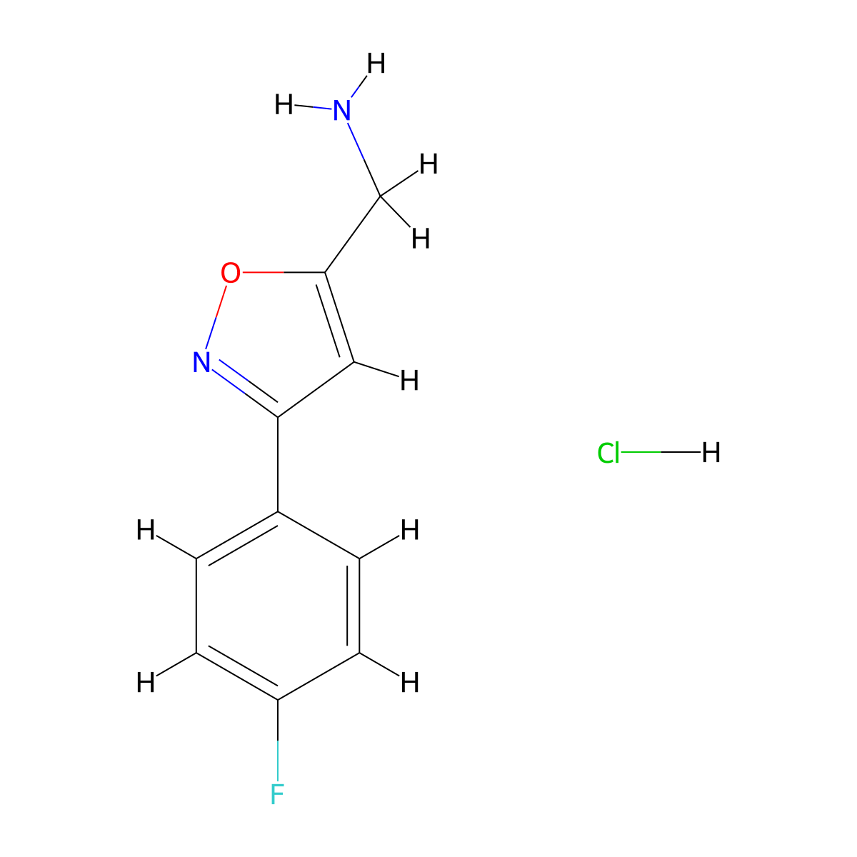 [3-(4-Fluorophenyl)-1,2-oxazol-5-yl]methanamine hydrochloride molecular structure, CAS 1185092-07-2