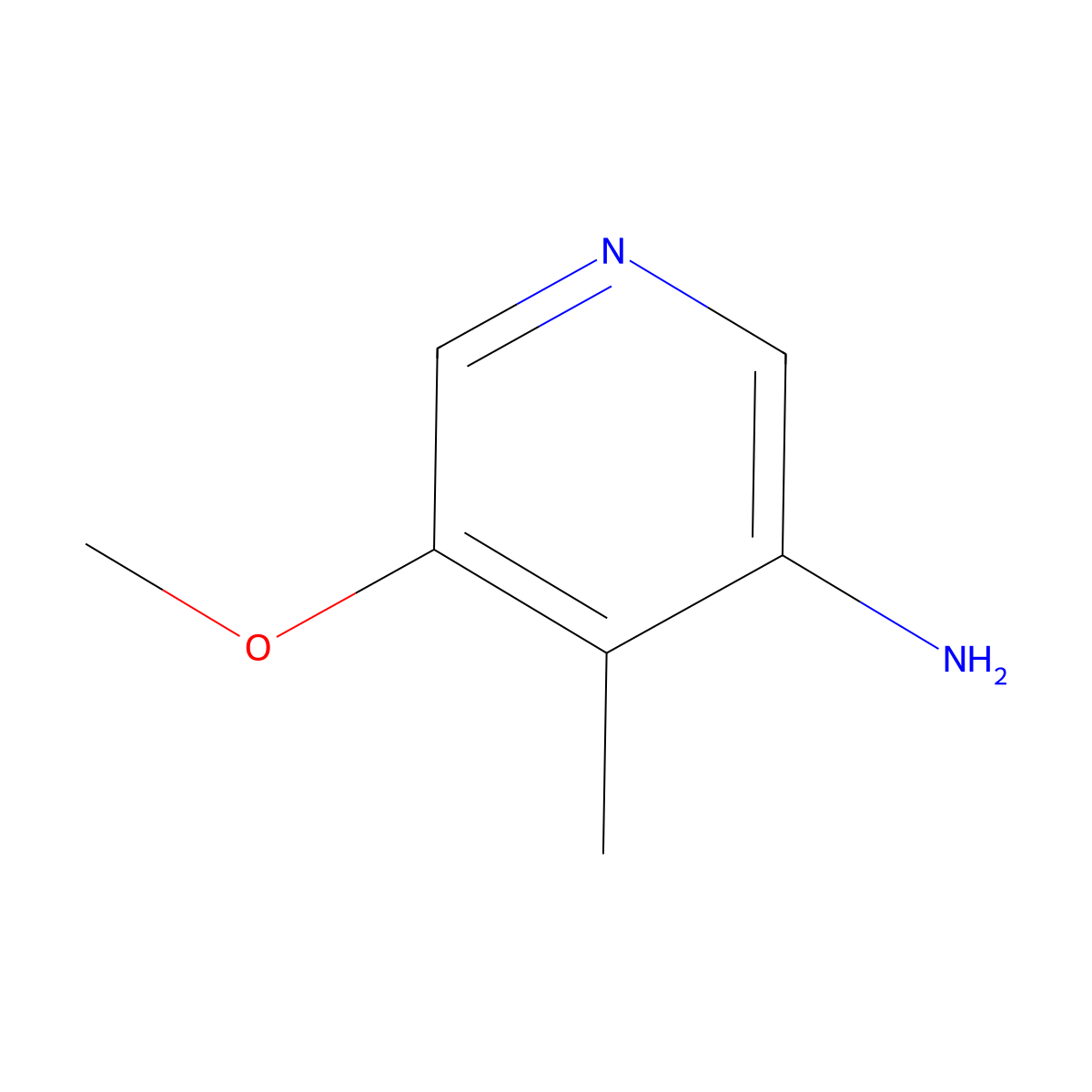 5-Methoxy-4-methylpyridin-3-amine molecular structure, CAS 1185094-00-1