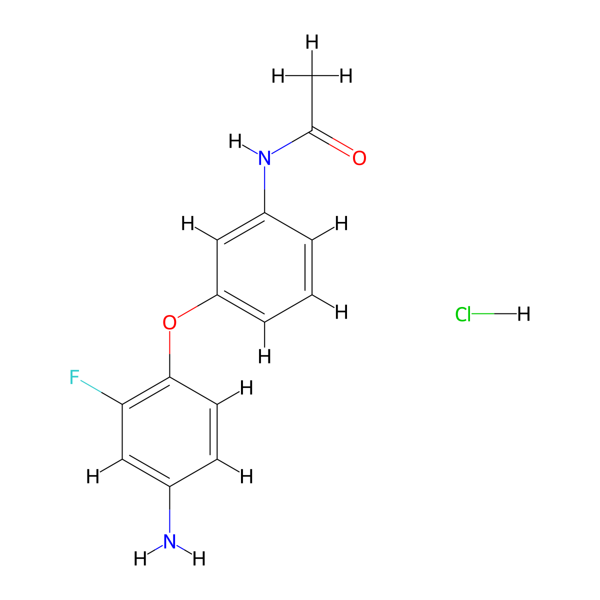 N-[3-(4-Amino-2-fluorophenoxy)phenyl]acetamide hydrochloride molecular structure, CAS 1185094-28-3