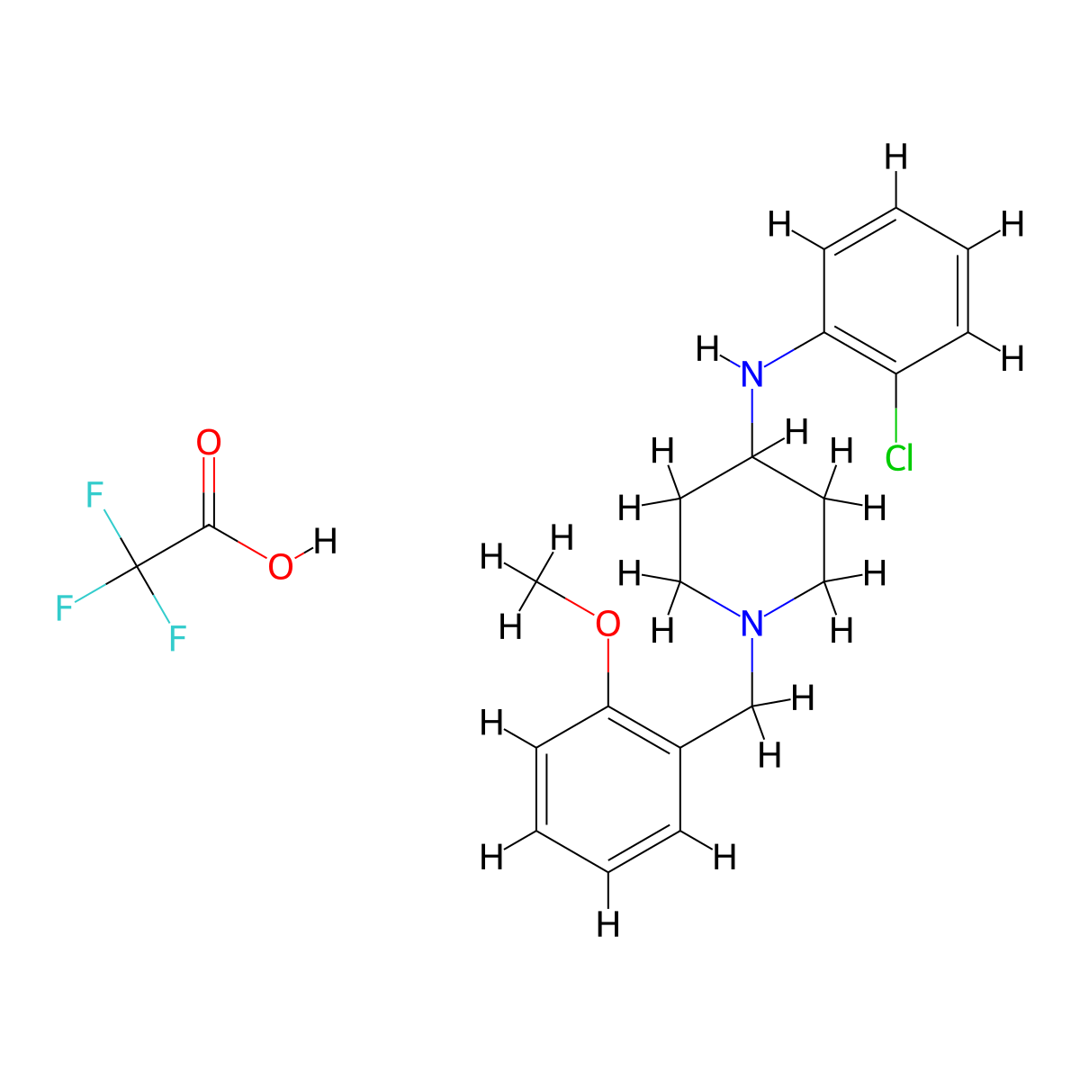 N-(2-chlorophenyl)-1-[(2-methoxyphenyl)methyl]piperidin-4-amine;2,2,2-trifluoroacetic acid molecular structure, CAS 1185094-31-8