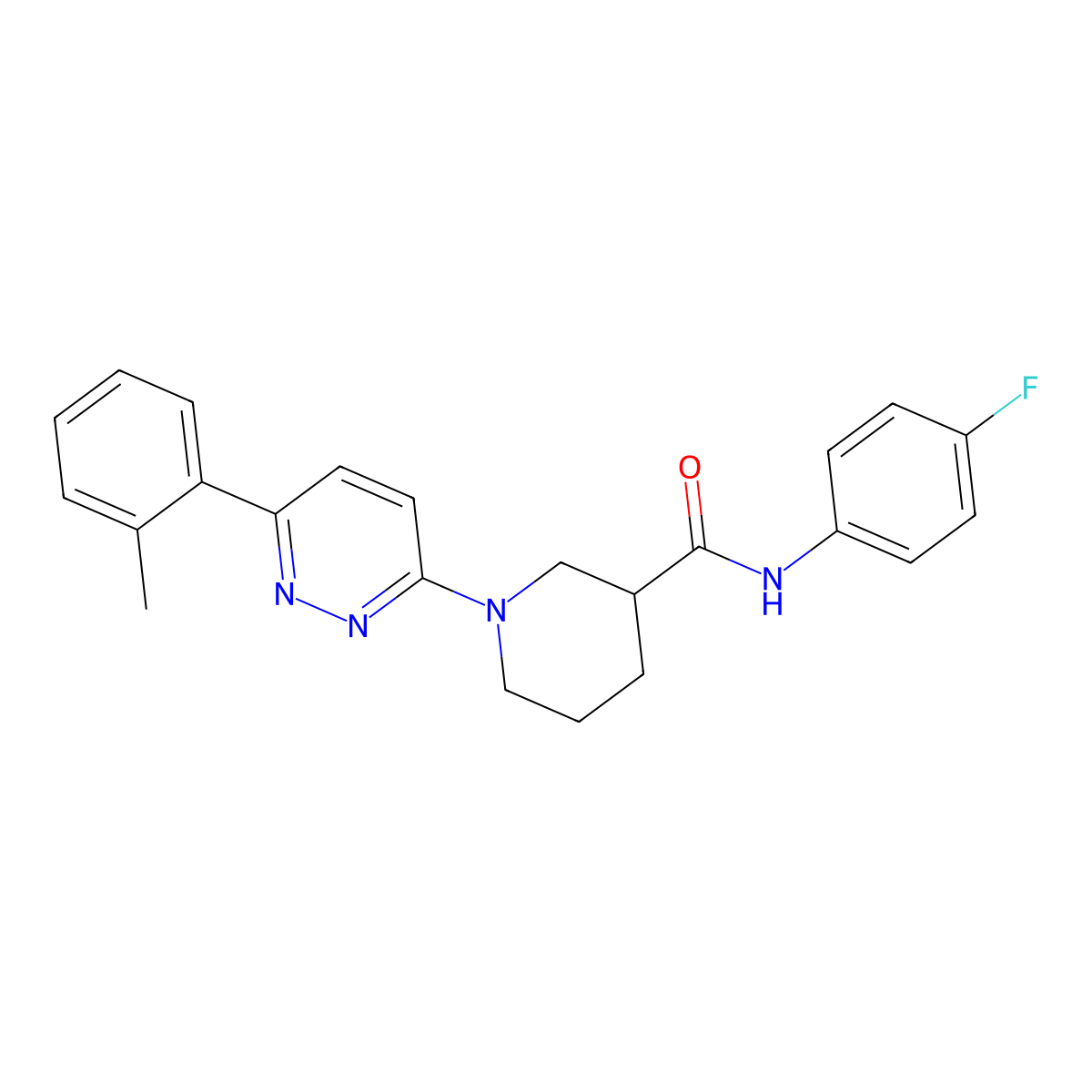 N-(4-fluorophenyl)-1-[6-(2-methylphenyl)pyridazin-3-yl]piperidine-3-carboxamide molecular structure, CAS 1185095-35-5