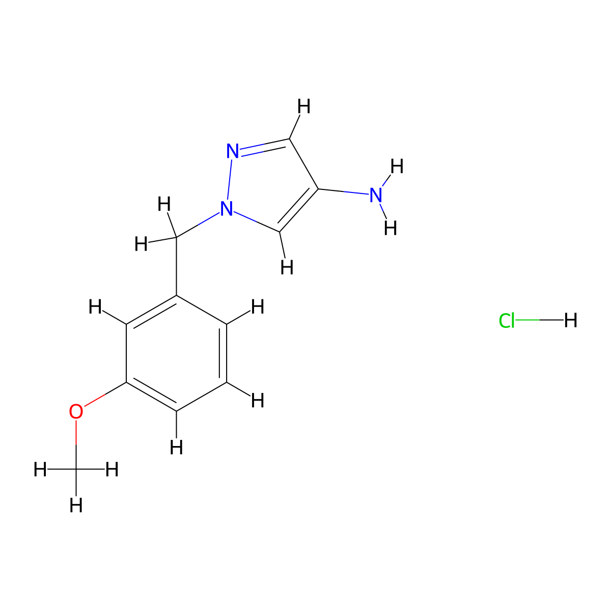 1-(3-Methoxybenzyl)-1H-pyrazol-4-amine hydrochloride molecular structure, CAS 1185095-48-0