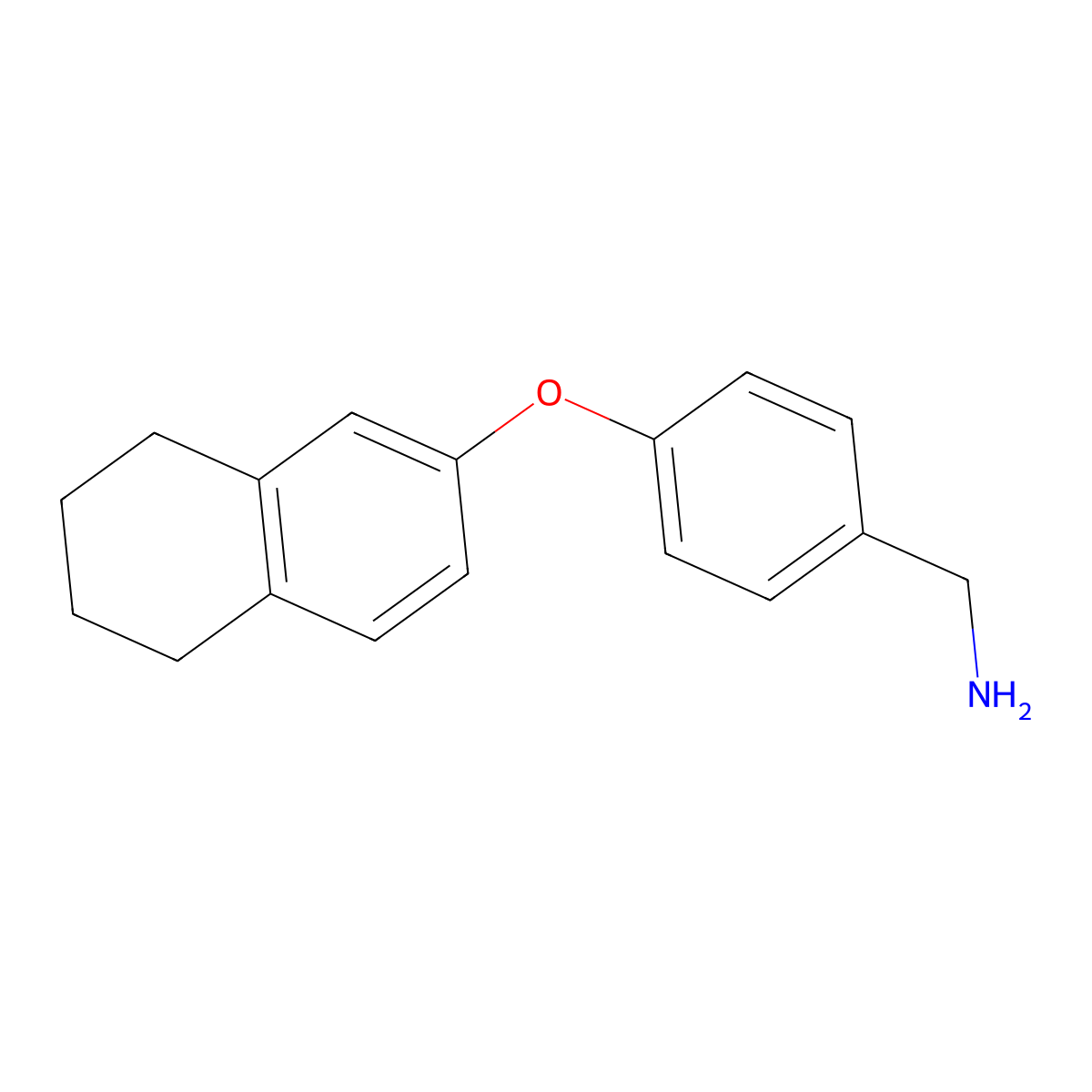 [4-(5,6,7,8-Tetrahydronaphthalen-2-yloxy)phenyl]methanamine molecular structure, CAS 1185096-01-8