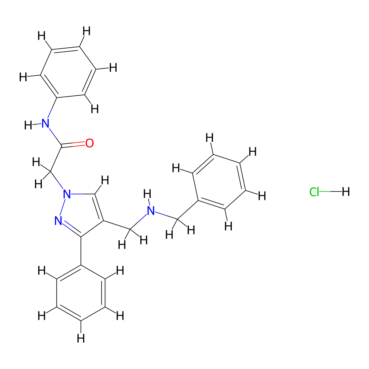 2-{4-[(benzylamino)methyl]-3-phenyl-1H-pyrazol-1-yl}-N-phenylacetamide hydrochloride molecular structure, CAS 1185096-09-6